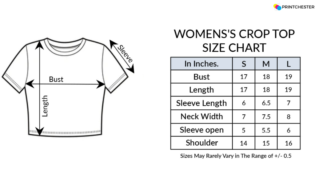 2. Women's Crop Top Size Chart​